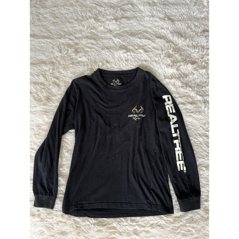 Realtree Xtra Black Long Sleeve Shirt Mens Size M‎ Hunting Outdoors
